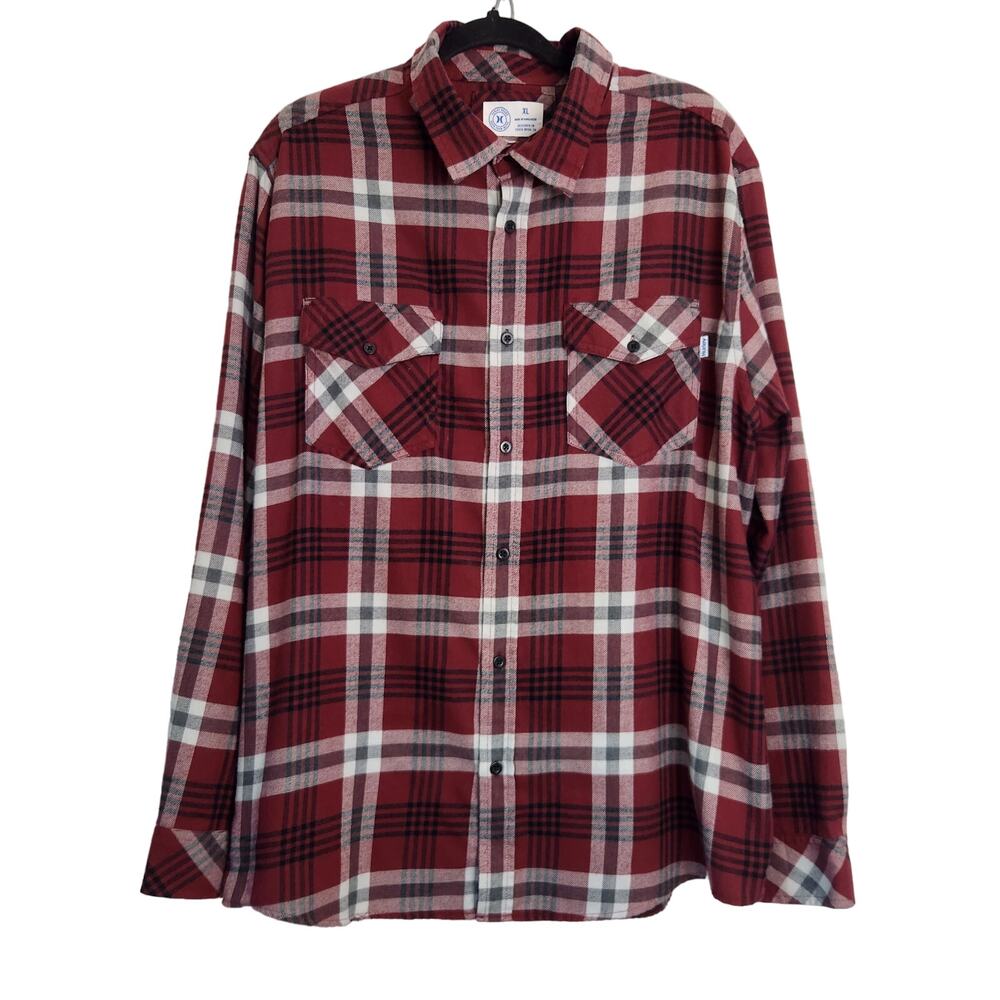 Hurley Plaid  Flannel Men's Top Long Sleeve XL
